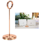 Table Number Holder Stainless Steel Durable Fade Resistant Lightweight Picture Clip for Hotel Restaurant15.5cm Rose Gold