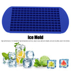 160 Grid Ice Tray Square Flexible Silicone High Temperature Resistant Mini Ice Cube Mold for Home RestaurantBlue