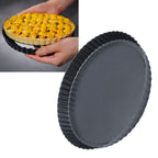 9in Bakeware Carbon Steel Baking Pan with Movable Chassis and Wavy Edge Nonstick Black for Family Baking9in Movable Chassis Pie Pan