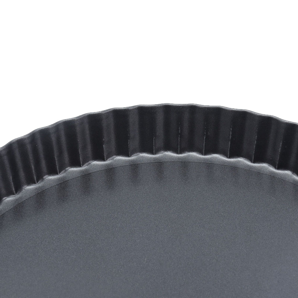 9in Bakeware Carbon Steel Baking Pan with Movable Chassis and Wavy Edge Nonstick Black for Family Baking9in Movable Chassis Pie Pan