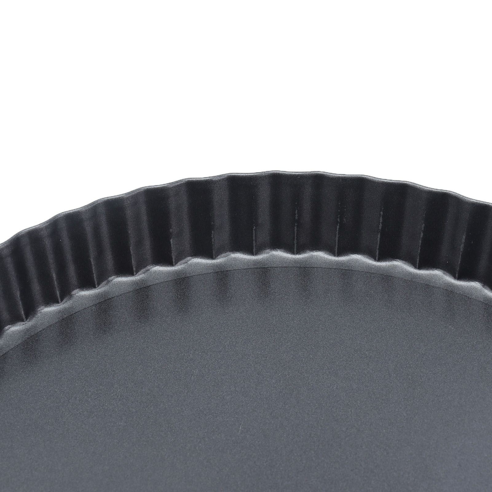 9in Bakeware Carbon Steel Baking Pan with Movable Chassis and Wavy Edge Nonstick Black for Family Baking9in Movable Chassis Pie Pan