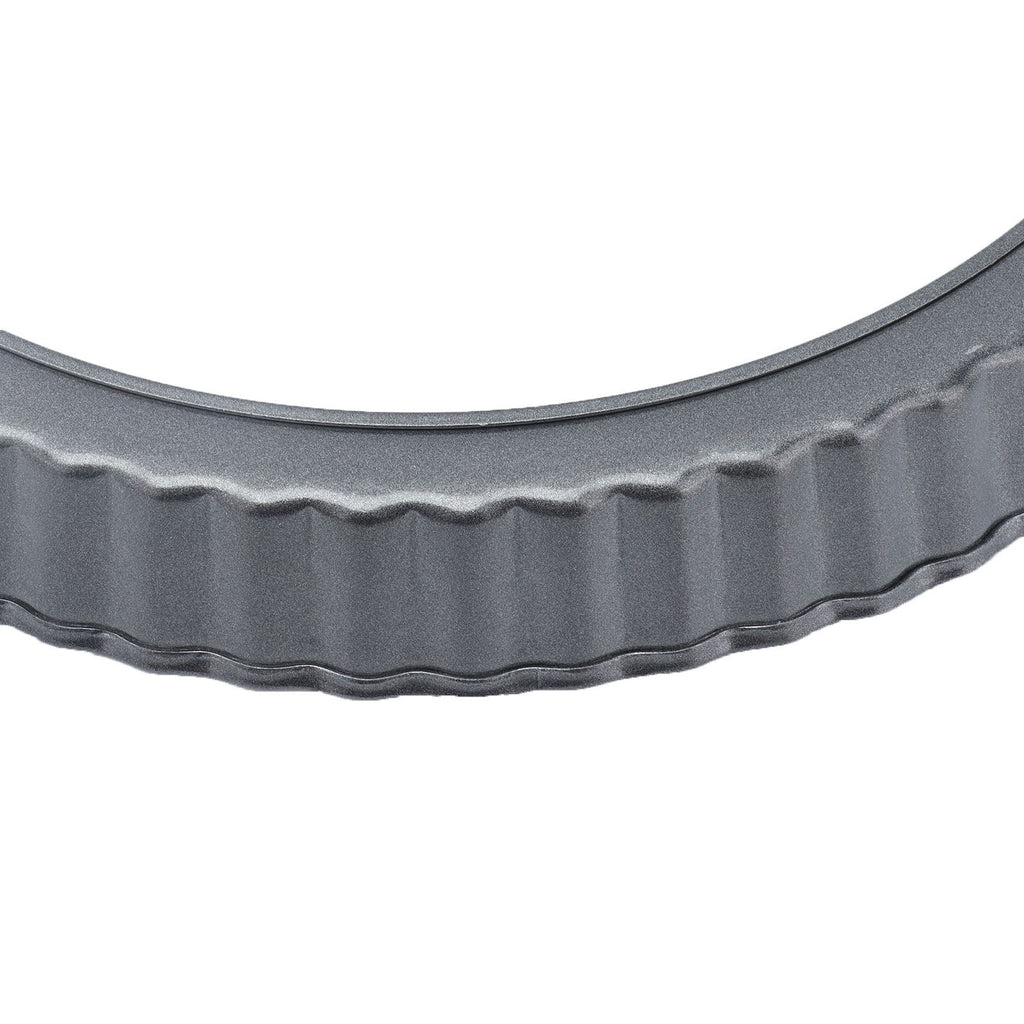9in Bakeware Carbon Steel Baking Pan with Movable Chassis and Wavy Edge Nonstick Black for Family Baking9in Movable Chassis Pie Pan