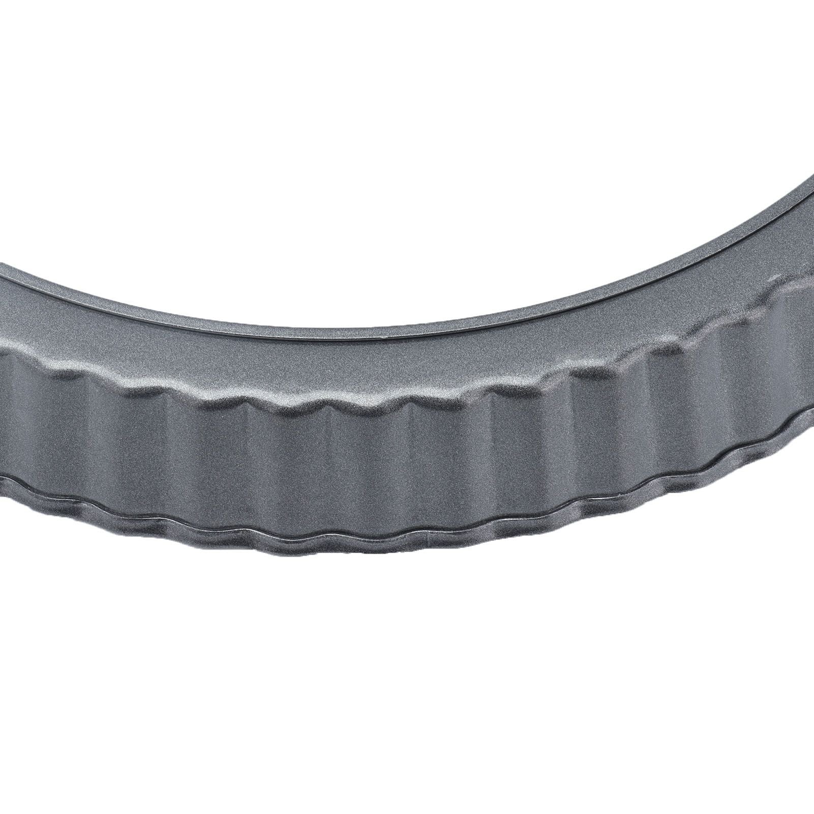 9in Bakeware Carbon Steel Baking Pan with Movable Chassis and Wavy Edge Nonstick Black for Family Baking9in Movable Chassis Pie Pan