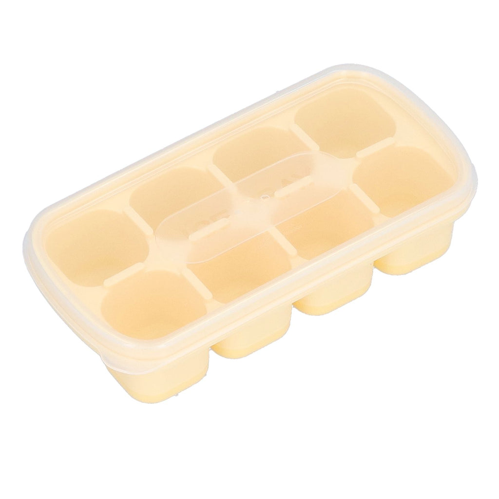 8 Grid Ice Cube Tray with Lid Food Grade Household Ice Cube Mold for Home KitchenYellow