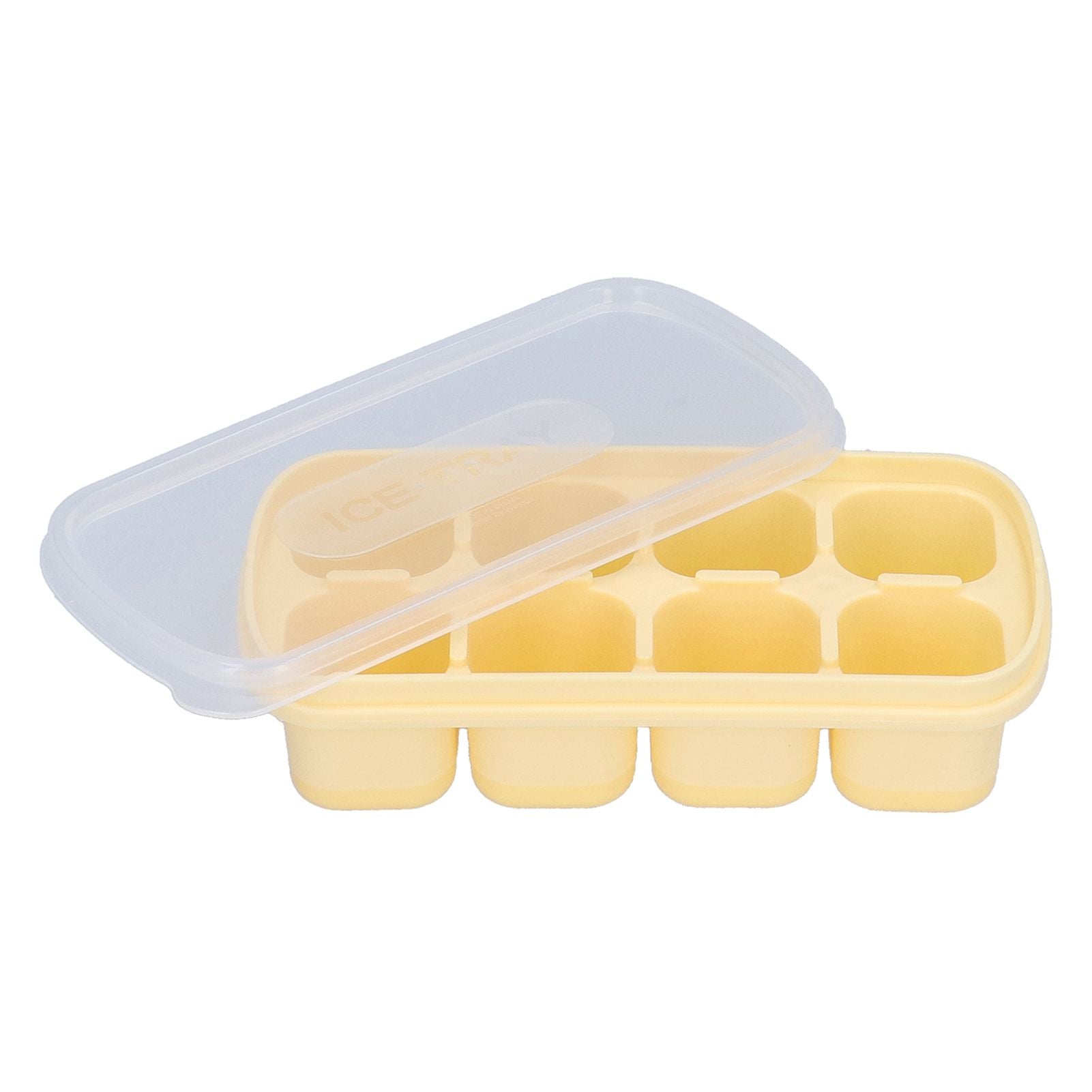 8 Grid Ice Cube Tray with Lid Food Grade Household Ice Cube Mold for Home KitchenYellow