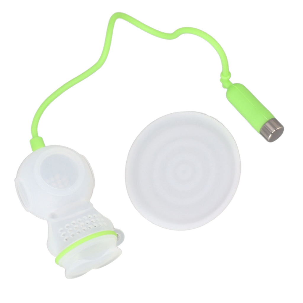 Silicone Tea Infuser Cute Diver Shape Loose Tea Leaf Filter Tea Diffuser Strainer with Chain and Drip Tray for Home Green