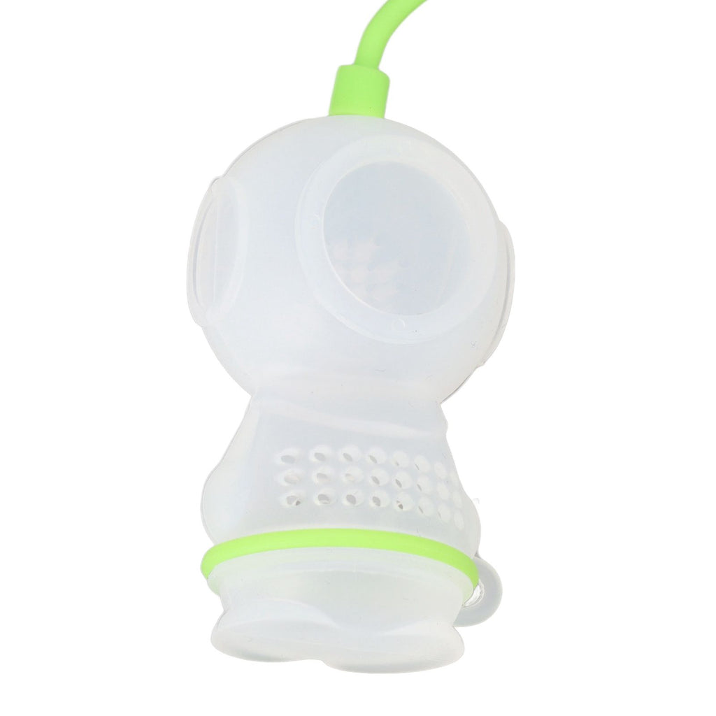 Silicone Tea Infuser Cute Diver Shape Loose Tea Leaf Filter Tea Diffuser Strainer with Chain and Drip Tray for Home Green