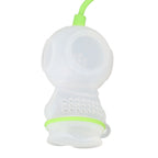 Silicone Tea Infuser Cute Diver Shape Loose Tea Leaf Filter Tea Diffuser Strainer with Chain and Drip Tray for Home Green