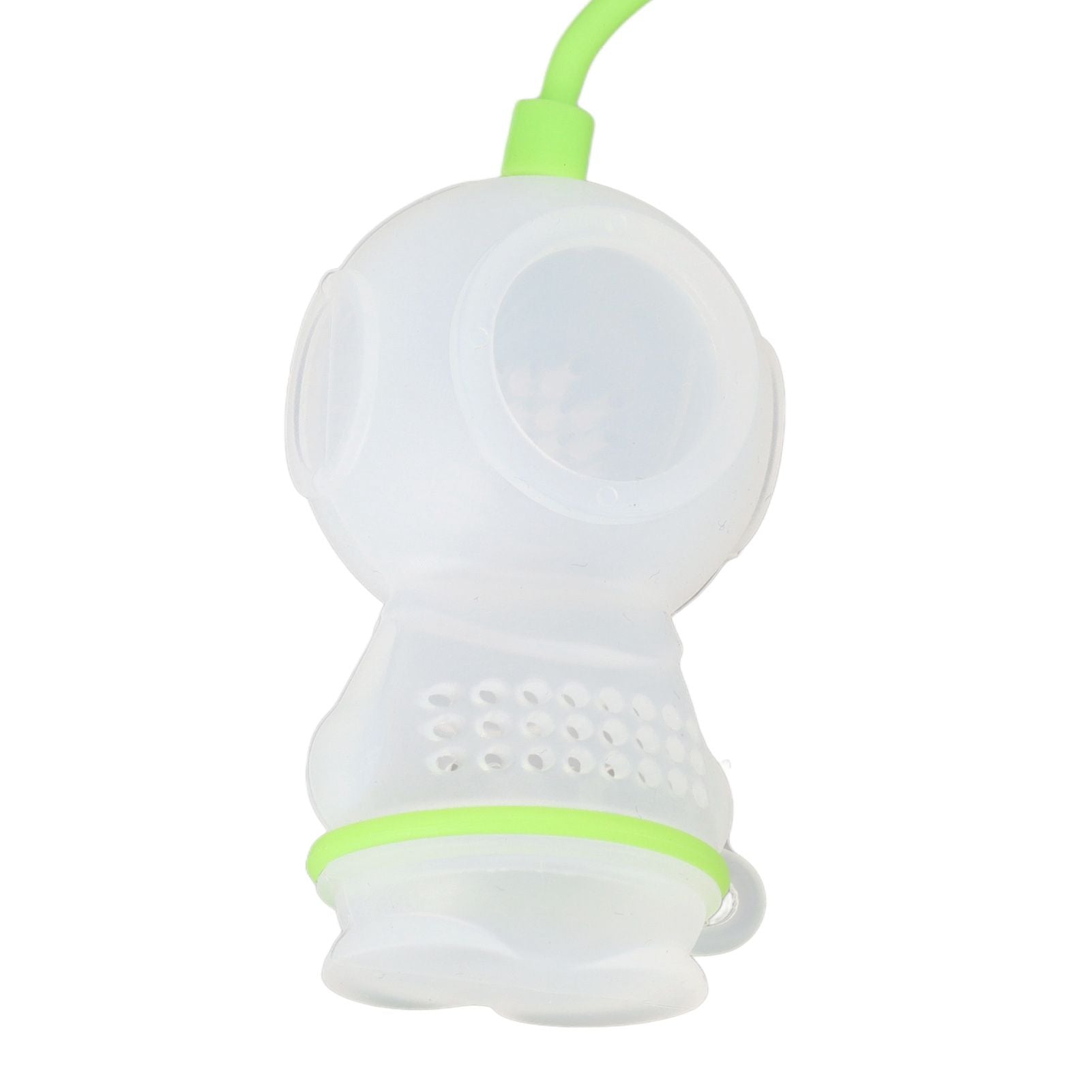 Silicone Tea Infuser Cute Diver Shape Loose Tea Leaf Filter Tea Diffuser Strainer with Chain and Drip Tray for Home Green