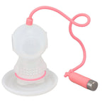 Silicone Tea Infuser Cute Diver Shape Loose Tea Leaf Filter Tea Diffuser Strainer with Chain and Drip Tray for Home Pink