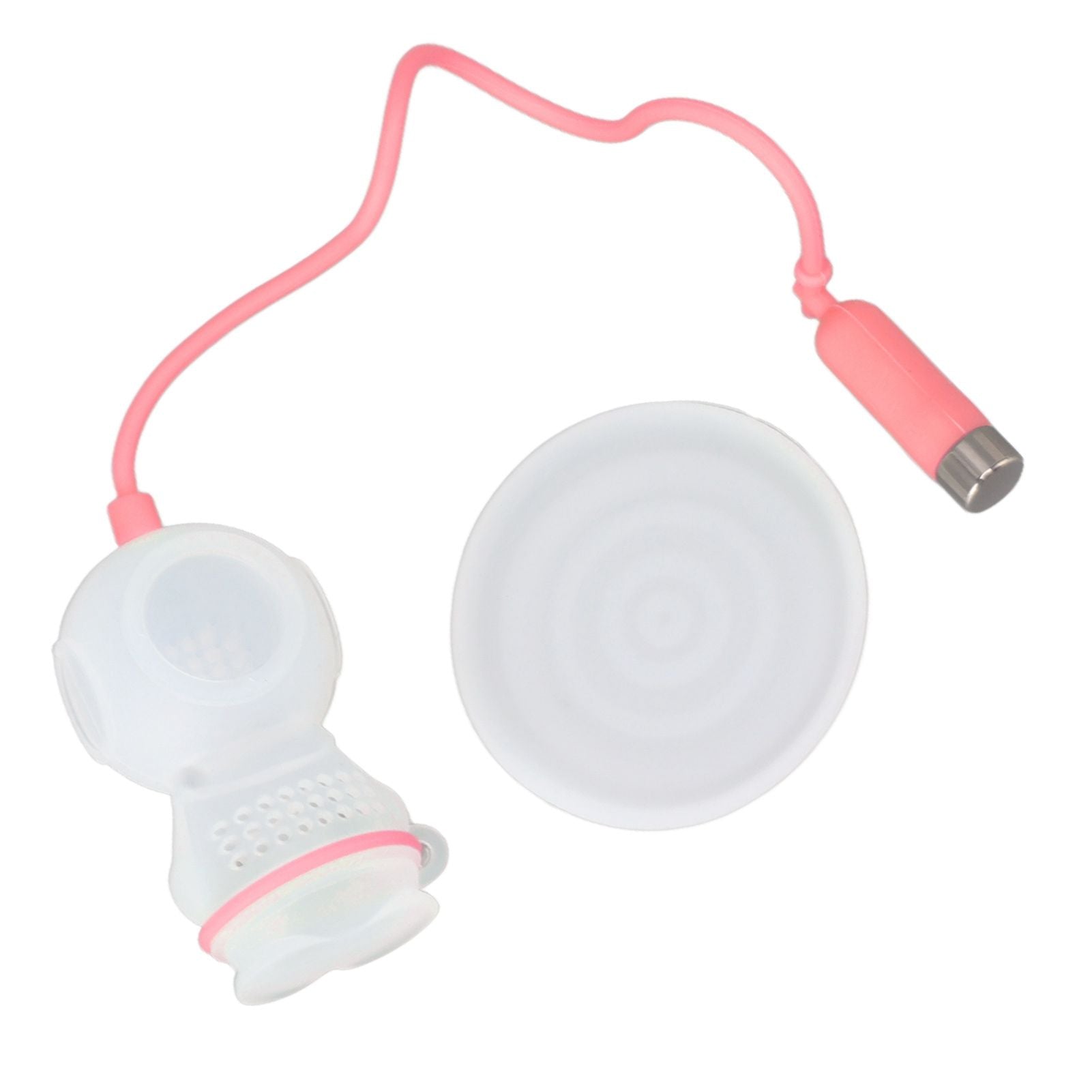 Silicone Tea Infuser Cute Diver Shape Loose Tea Leaf Filter Tea Diffuser Strainer with Chain and Drip Tray for Home Pink