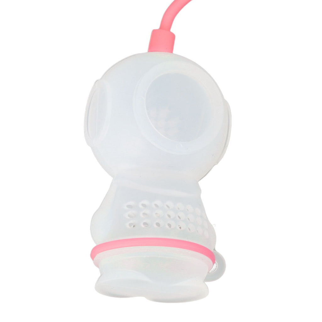 Silicone Tea Infuser Cute Diver Shape Loose Tea Leaf Filter Tea Diffuser Strainer with Chain and Drip Tray for Home Pink