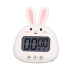 Cartoon Digital Timer ABS Portable Lightweight Simple To Use Cute Cartoon Timer for Kitchen Cooking White Rabbit