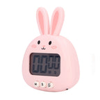 Cartoon Digital Timer ABS Portable Lightweight Simple To Use Cute Cartoon Timer for Kitchen Cooking Pink Rabbit