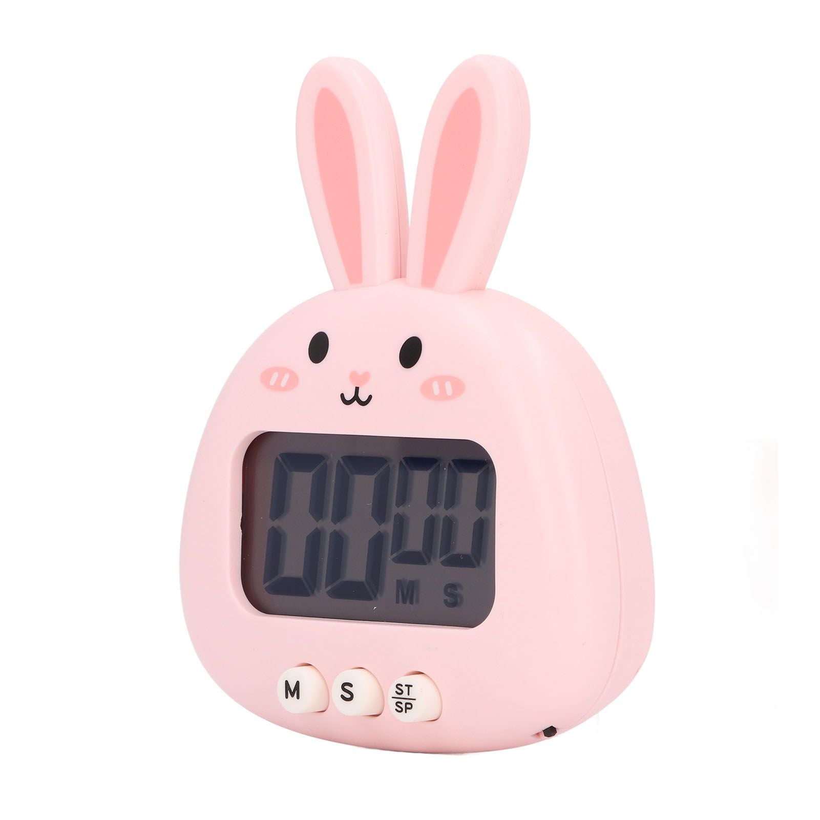 Cartoon Digital Timer ABS Portable Lightweight Simple To Use Cute Cartoon Timer for Kitchen Cooking Pink Rabbit