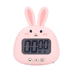 Cartoon Digital Timer ABS Portable Lightweight Simple To Use Cute Cartoon Timer for Kitchen Cooking Pink Rabbit