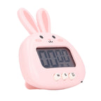 Cartoon Digital Timer ABS Portable Lightweight Simple To Use Cute Cartoon Timer for Kitchen Cooking Pink Rabbit