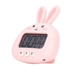 Cartoon Digital Timer ABS Portable Lightweight Simple To Use Cute Cartoon Timer for Kitchen Cooking Pink Rabbit