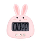 Cartoon Digital Timer ABS Portable Lightweight Simple To Use Cute Cartoon Timer for Kitchen Cooking Pink Rabbit