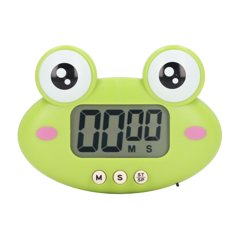Cartoon Digital Timer ABS Portable Lightweight Simple To Use Cute Cartoon Timer for Kitchen Cooking Green Frog