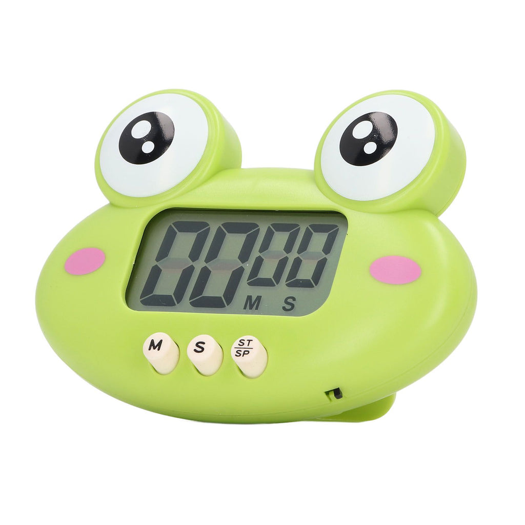 Cartoon Digital Timer ABS Portable Lightweight Simple To Use Cute Cartoon Timer for Kitchen Cooking Green Frog