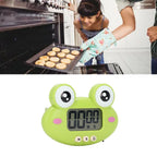 Cartoon Digital Timer ABS Portable Lightweight Simple To Use Cute Cartoon Timer for Kitchen Cooking Green Frog