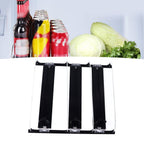 38cm Drink Organizer for Fridge Automatic Pusher Glide 12oz 16oz 20oz Soda Dispenser for Fridge Width Adjustable E Shaped 38cm Black