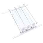 38cm Drink Organizer for Fridge Automatic Pusher Glide 12oz 16oz 20oz Soda Dispenser for Fridge Width Adjustable E Shaped 38cm White