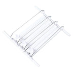 38cm Drink Organizer for Fridge Automatic Pusher Glide 12oz 16oz 20oz Soda Dispenser for Fridge Width Adjustable E Shaped 38cm White