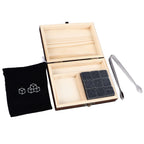 Whisky Stones Cube Shaped Granite Chilling Whiskey Rocks Set Recyclable Quick Drying Whisky Stones with Pine Box