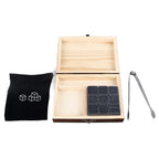 Whisky Stones Cube Shaped Granite Chilling Whiskey Rocks Set Recyclable Quick Drying Whisky Stones with Pine Box