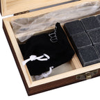 Whisky Stones Cube Shaped Granite Chilling Whiskey Rocks Set Recyclable Quick Drying Whisky Stones with Pine Box