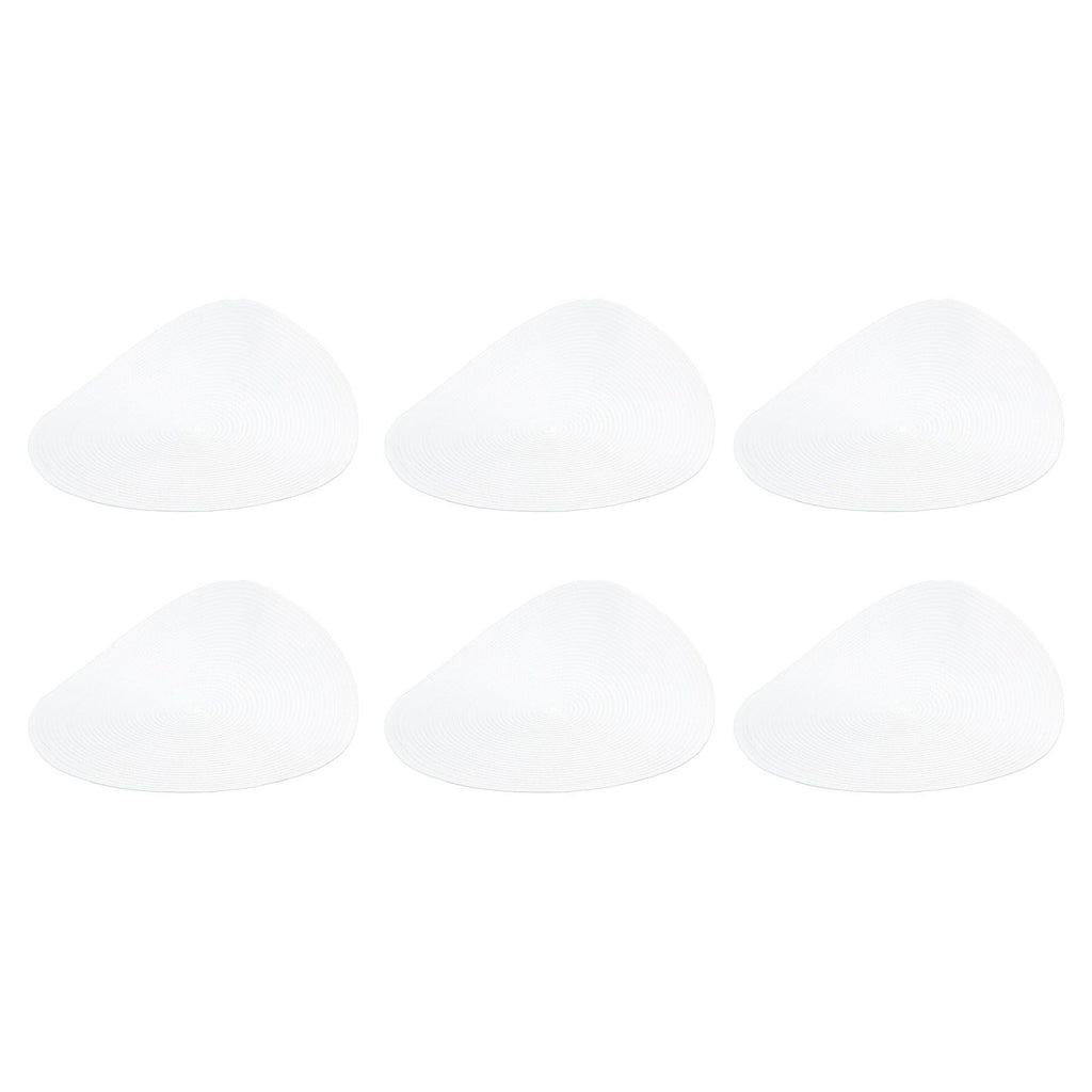 6PCS Round Placemat Woven White Table Mat Heat Insulation Easy to Clean Versatile Dining Accessory for Home Kitchen Decor