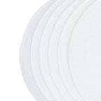 6PCS Round Placemat Woven White Table Mat Heat Insulation Easy to Clean Versatile Dining Accessory for Home Kitchen Decor