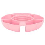 5 Grid Silicone Divided Serving Tray Snack Divider Divided Container Round Serving Platter for 40oz Cup Pink