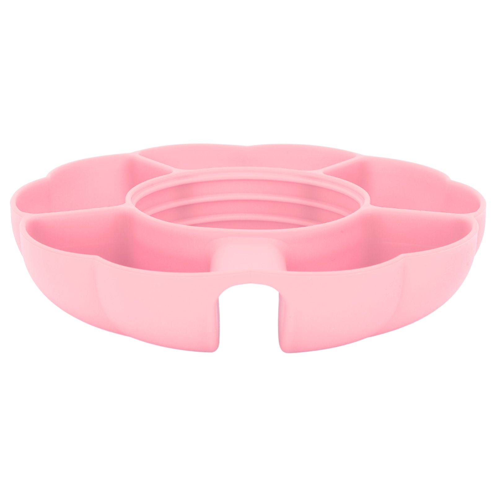 5 Grid Silicone Divided Serving Tray Snack Divider Divided Container Round Serving Platter for 40oz Cup Pink