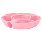 5 Grid Silicone Divided Serving Tray Snack Divider Divided Container Round Serving Platter for 40oz Cup Pink