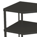 Kitchen Small Corner Shelf Rack Fan Shaped Space Saving Stable Carbon Steel Cookware Stand for Pots Pans 3 Layer Black 27x27x45.5cm
