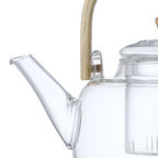Household Teapot 1000ml Large Capacity Multifunctional Borosilicate Teapot with Bamboo Handle