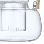 Household Teapot 1000ml Large Capacity Multifunctional Borosilicate Teapot with Bamboo Handle