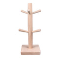 Mug Holder Tree Wood Hanger Stand with 6 Hooks Weighted Base Anti Slip Coffee Mug Rack for Kitchen Counter Cabinet