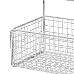 Kitchen Hanging Storage Rack Wall Mounted Storage Basket Punch Free Hanging Wall Organizer Baskets for Dormitory Bedroom White