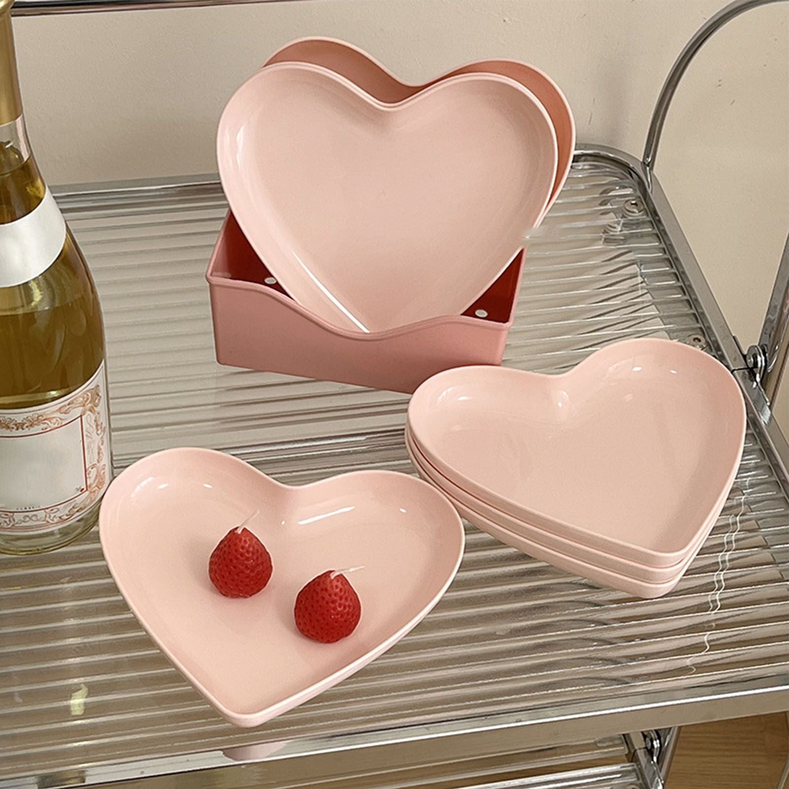 Serving Platter Heart Shape Dinner Plate Plastic Easy to Clean Versatile Kitchen Dinnerware for Party Gathering Wedding 1 Platter