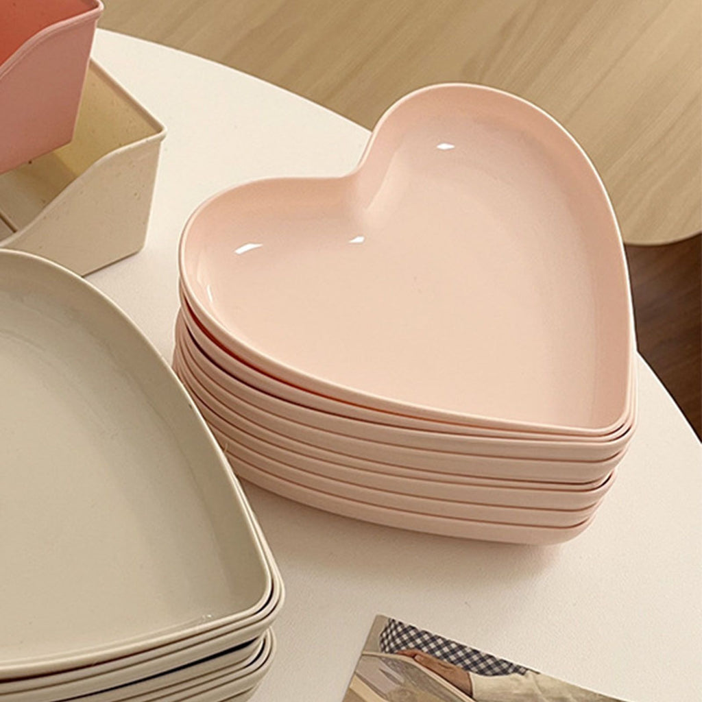 Serving Platter Heart Shape Dinner Plate Plastic Easy to Clean Versatile Kitchen Dinnerware for Party Gathering Wedding 1 Platter