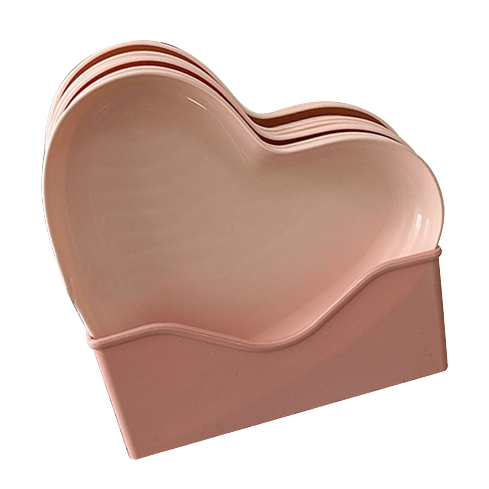 Serving Platter Heart Shape Dinner Plate Plastic Easy to Clean Versatile Kitchen Dinnerware for Party Gathering Wedding 5 Platters with Holder