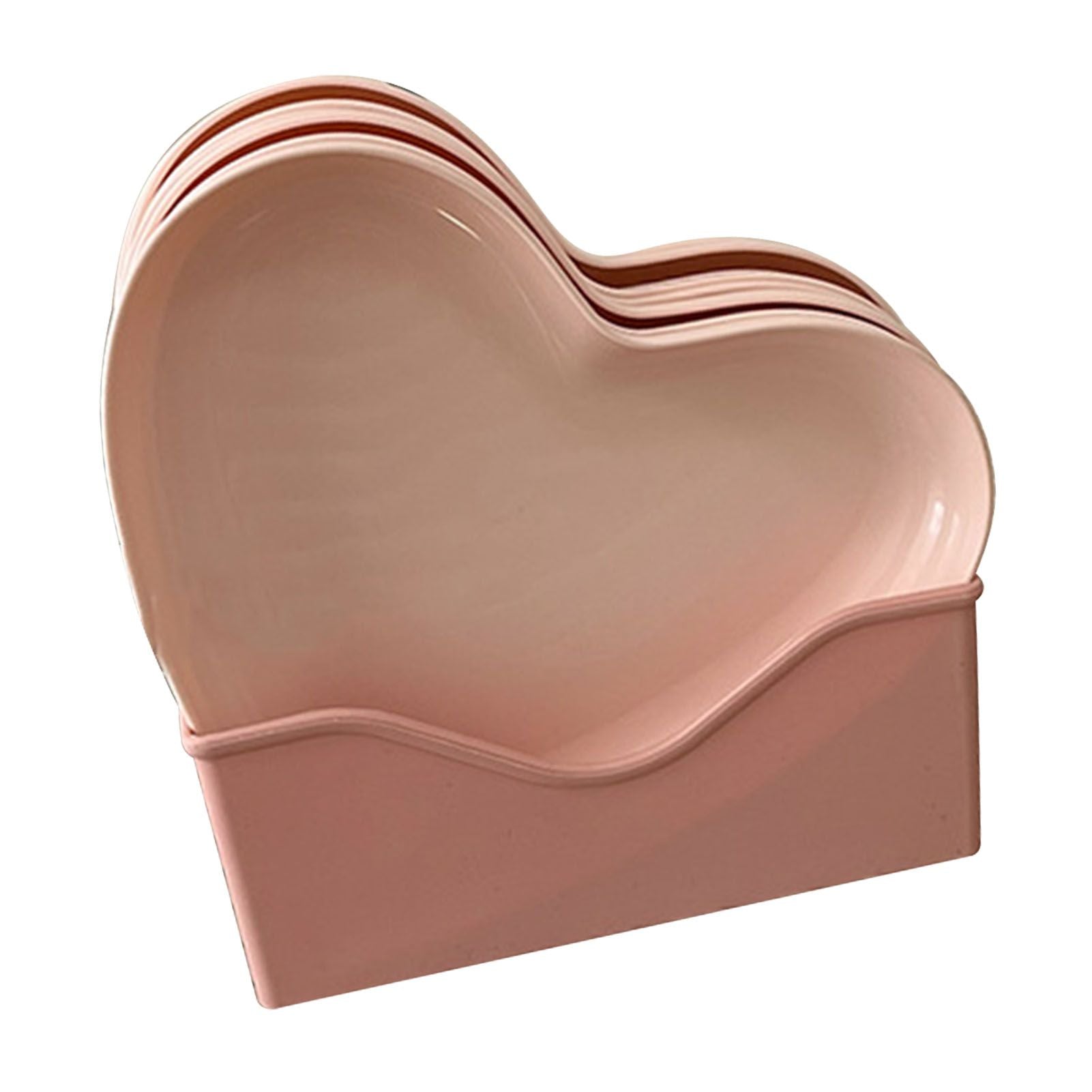 Serving Platter Heart Shape Dinner Plate Plastic Easy to Clean Versatile Kitchen Dinnerware for Party Gathering Wedding 5 Platters with Holder