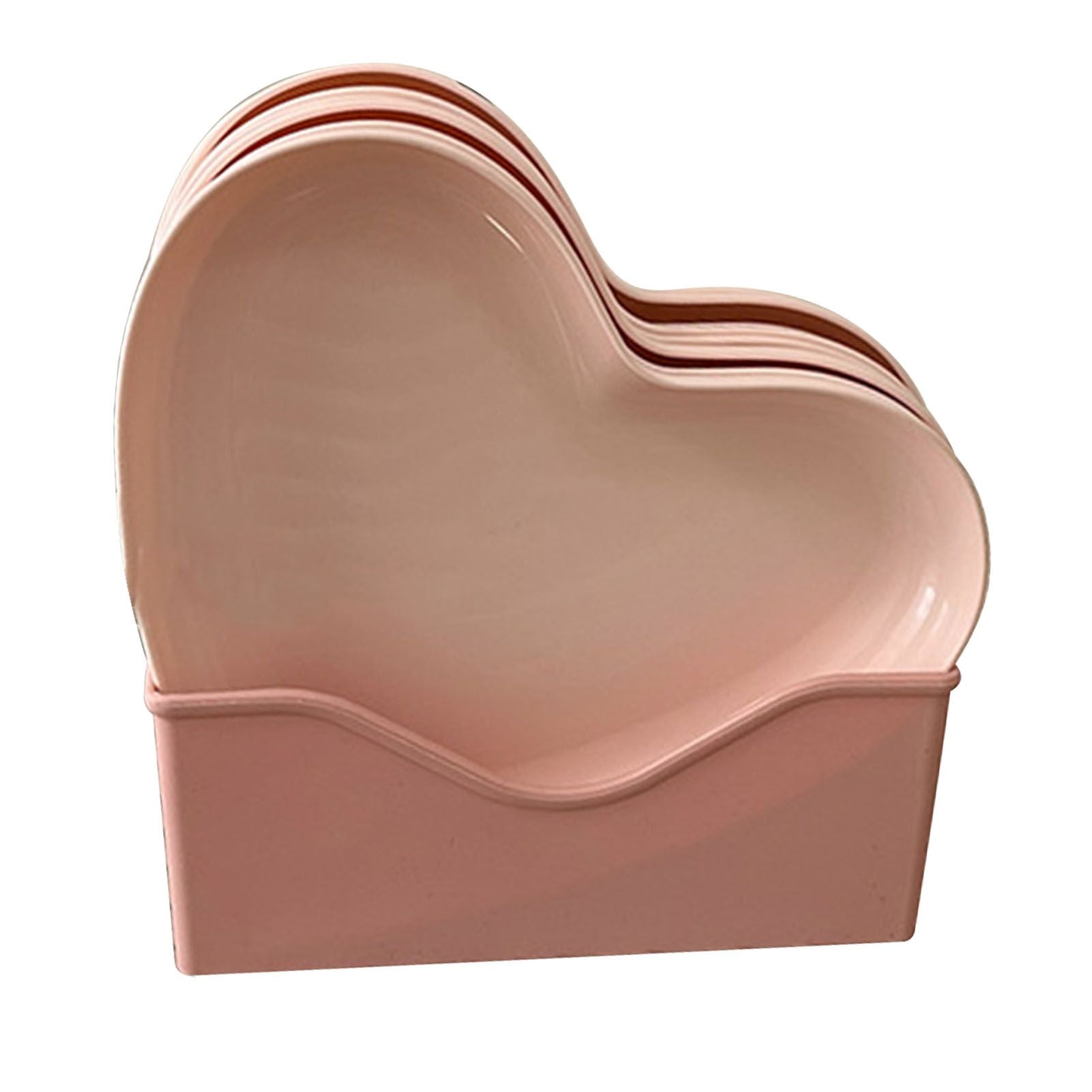 Serving Platter Heart Shape Dinner Plate Plastic Easy to Clean Versatile Kitchen Dinnerware for Party Gathering Wedding 5 Platters with Holder