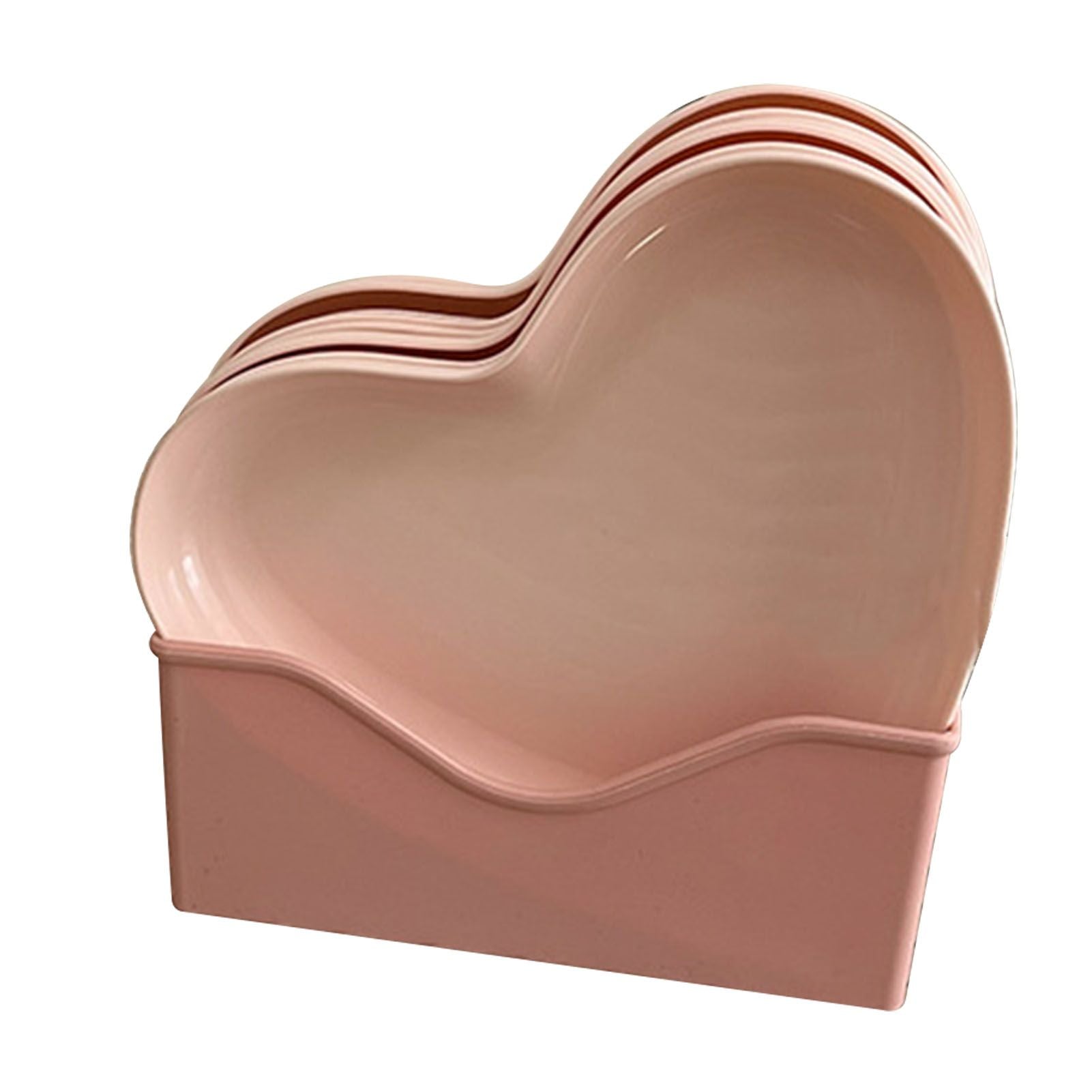 Serving Platter Heart Shape Dinner Plate Plastic Easy to Clean Versatile Kitchen Dinnerware for Party Gathering Wedding 5 Platters with Holder