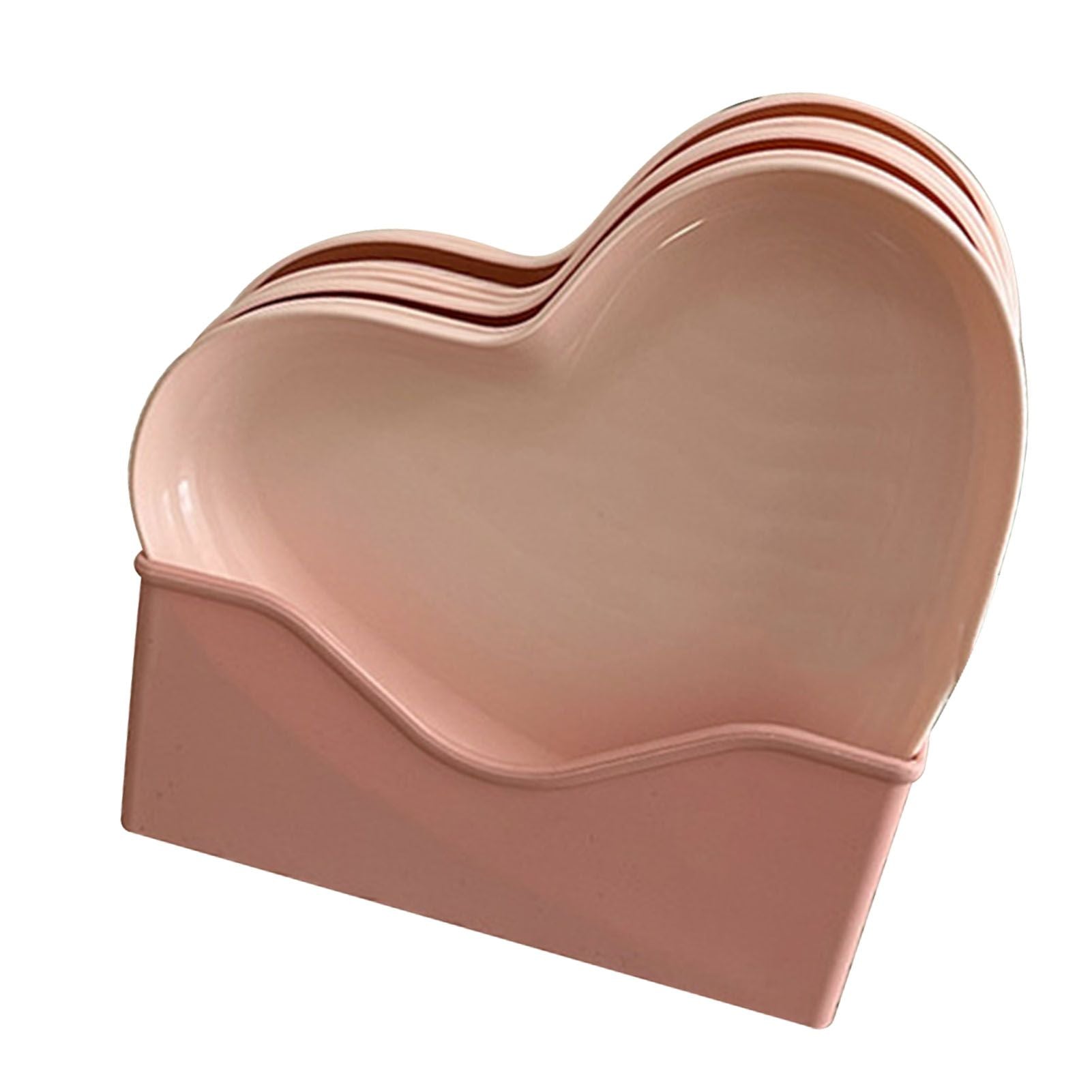 Serving Platter Heart Shape Dinner Plate Plastic Easy to Clean Versatile Kitchen Dinnerware for Party Gathering Wedding 5 Platters with Holder