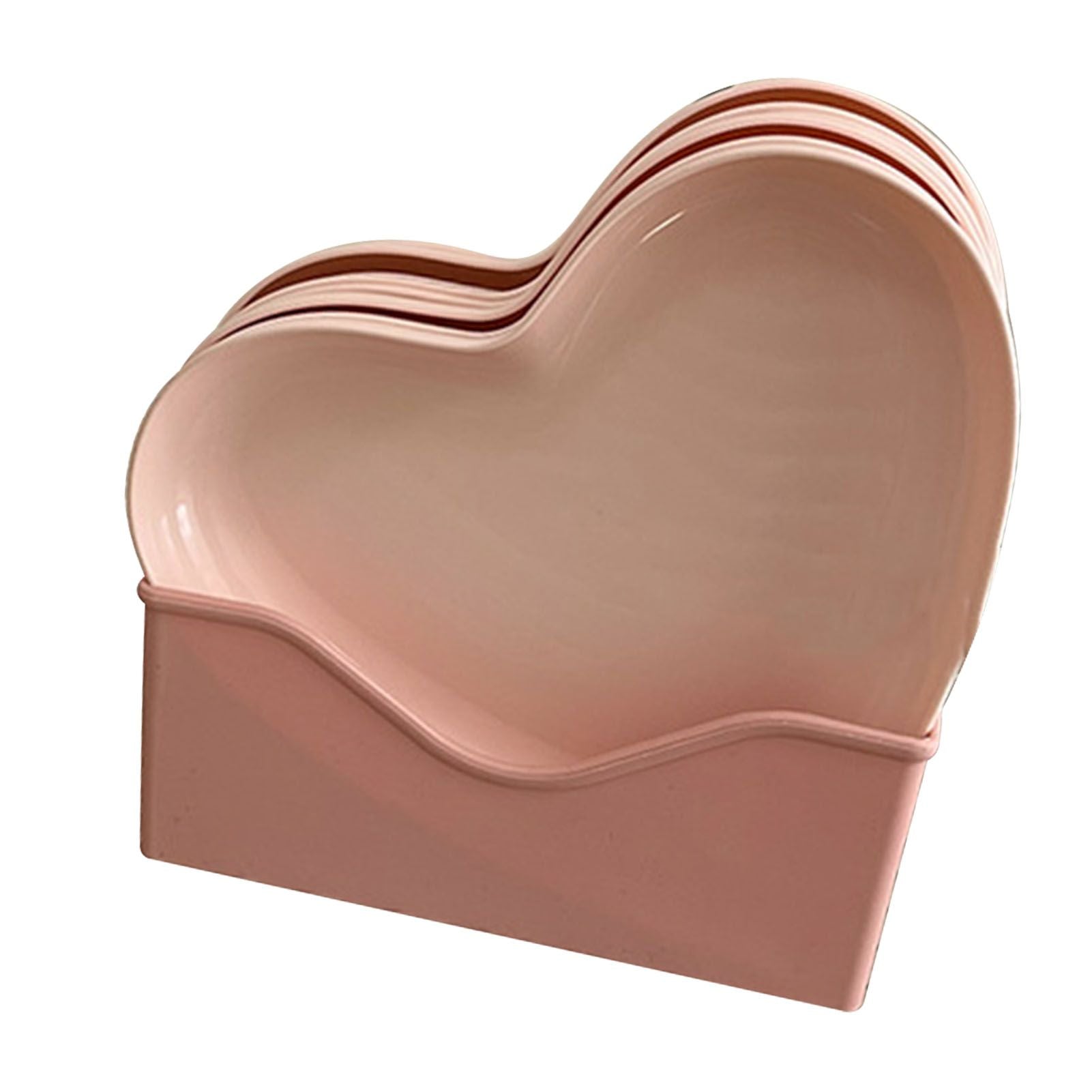 Serving Platter Heart Shape Dinner Plate Plastic Easy to Clean Versatile Kitchen Dinnerware for Party Gathering Wedding 5 Platters with Holder